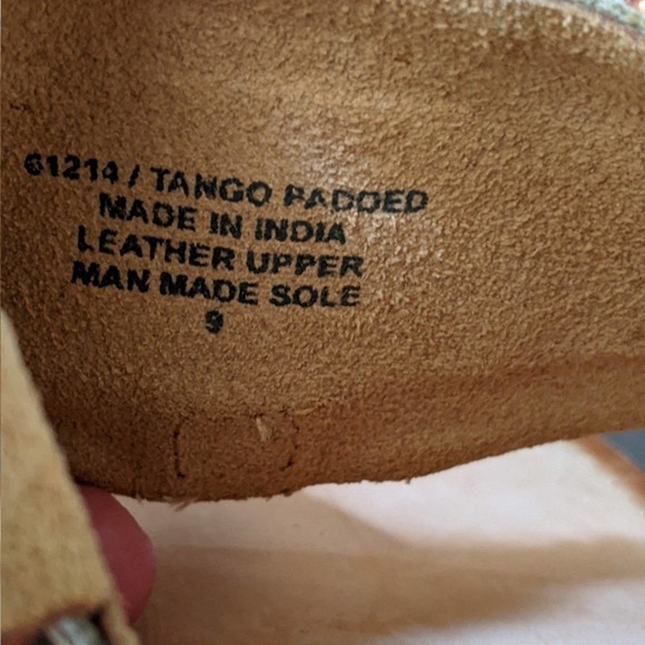 New Diba Tango tan leather beaded sandals buckle size 9 - Picture 4 of 7